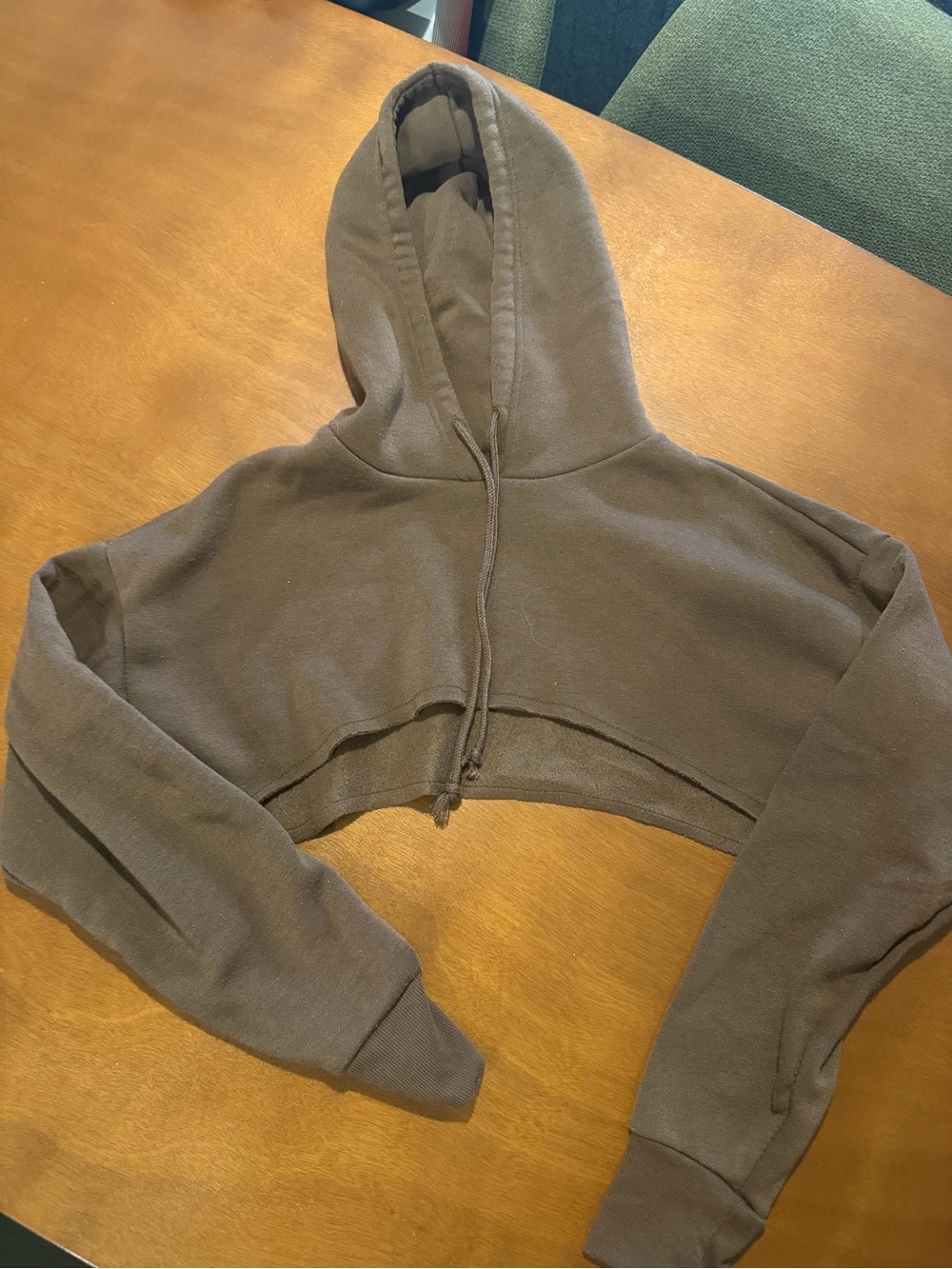 Ultra Flirt Cropped Hoodie in Brown